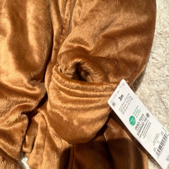 CARTER'S 3 month Bunting Brown Bear One Piece Winter Coat Jacket Snowsuit NEW - Picture 8 of 10